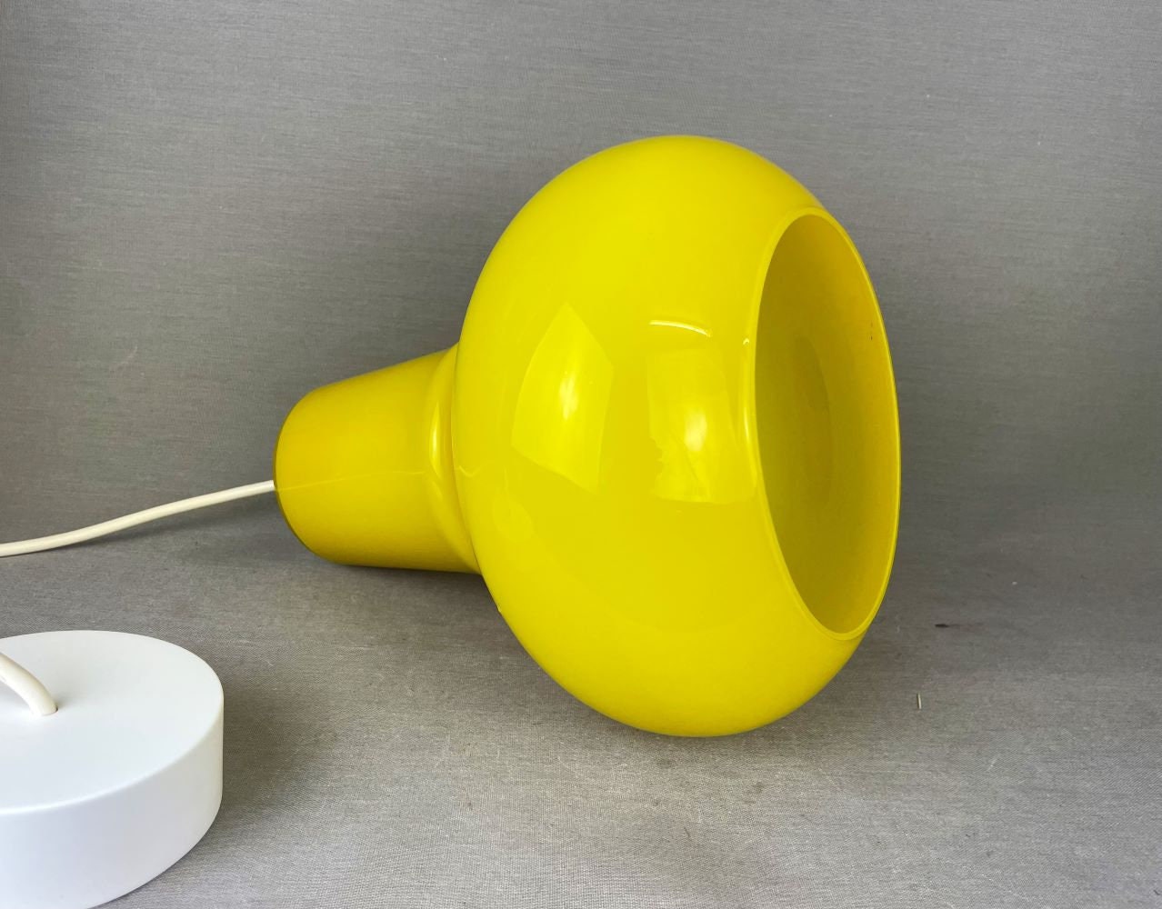 Yellow glass hanging light fixture