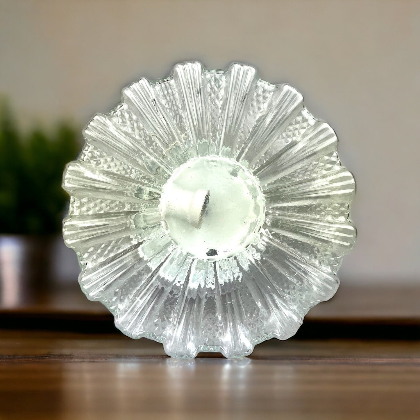 Glass flush mount light