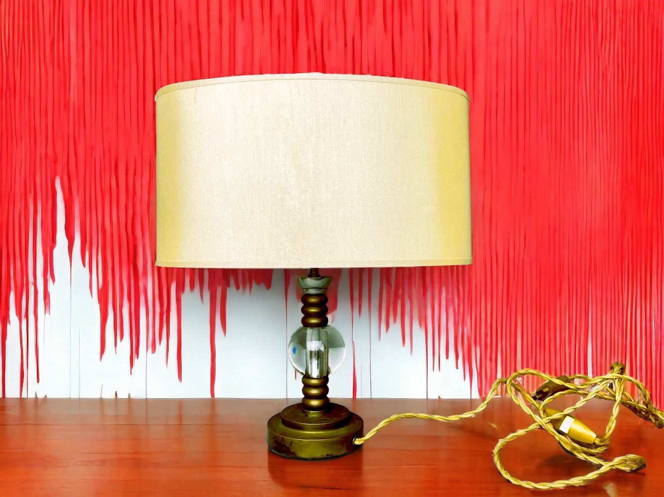 Brass bedside lamp