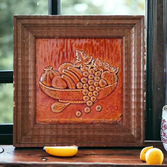 Spanish glazed terracotta ceramic tile art