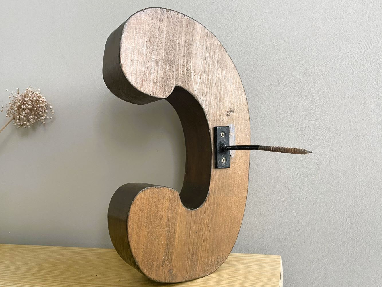 Wooden signage letter C