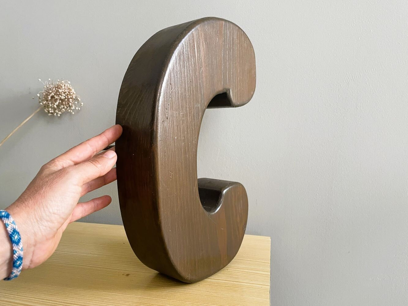 Wooden signage letter C