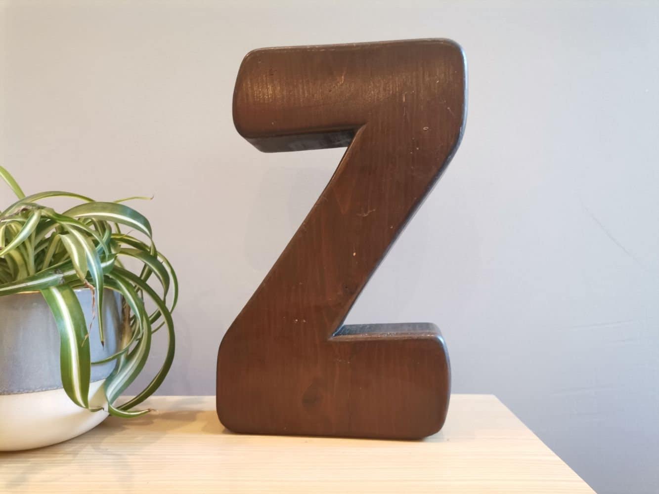 Wooden signage letter Z