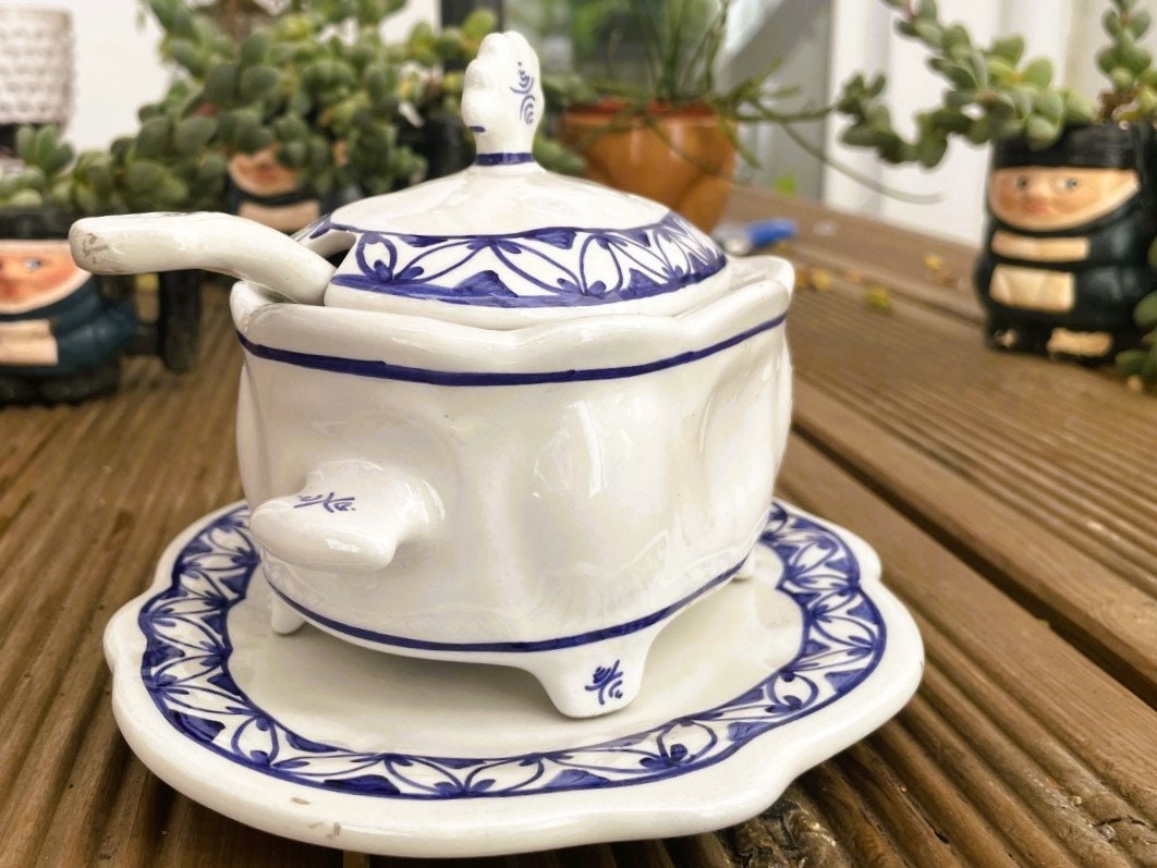 Blue willow ceramic tureen