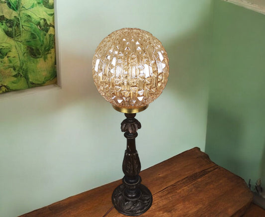 Tall wooden side table lamp large