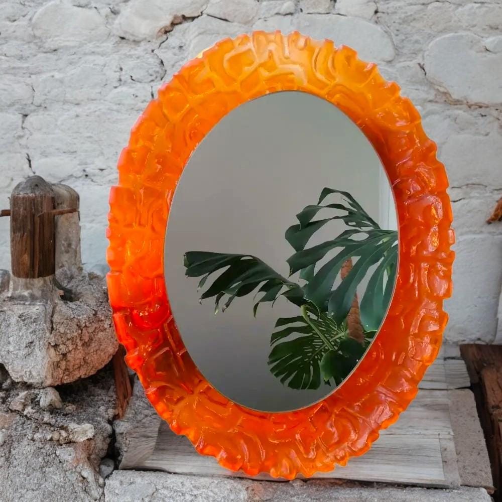 Large Oval backlit wall mirror by Hillebrand