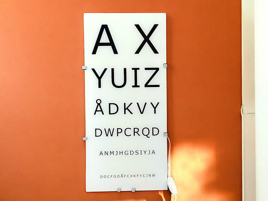 Eye exam chart lamp by Ikea