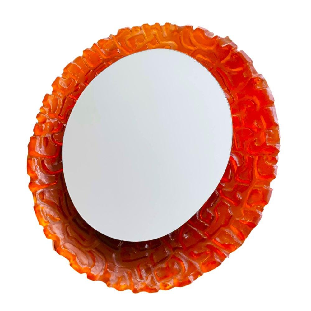 Large Oval backlit wall mirror by Hillebrand