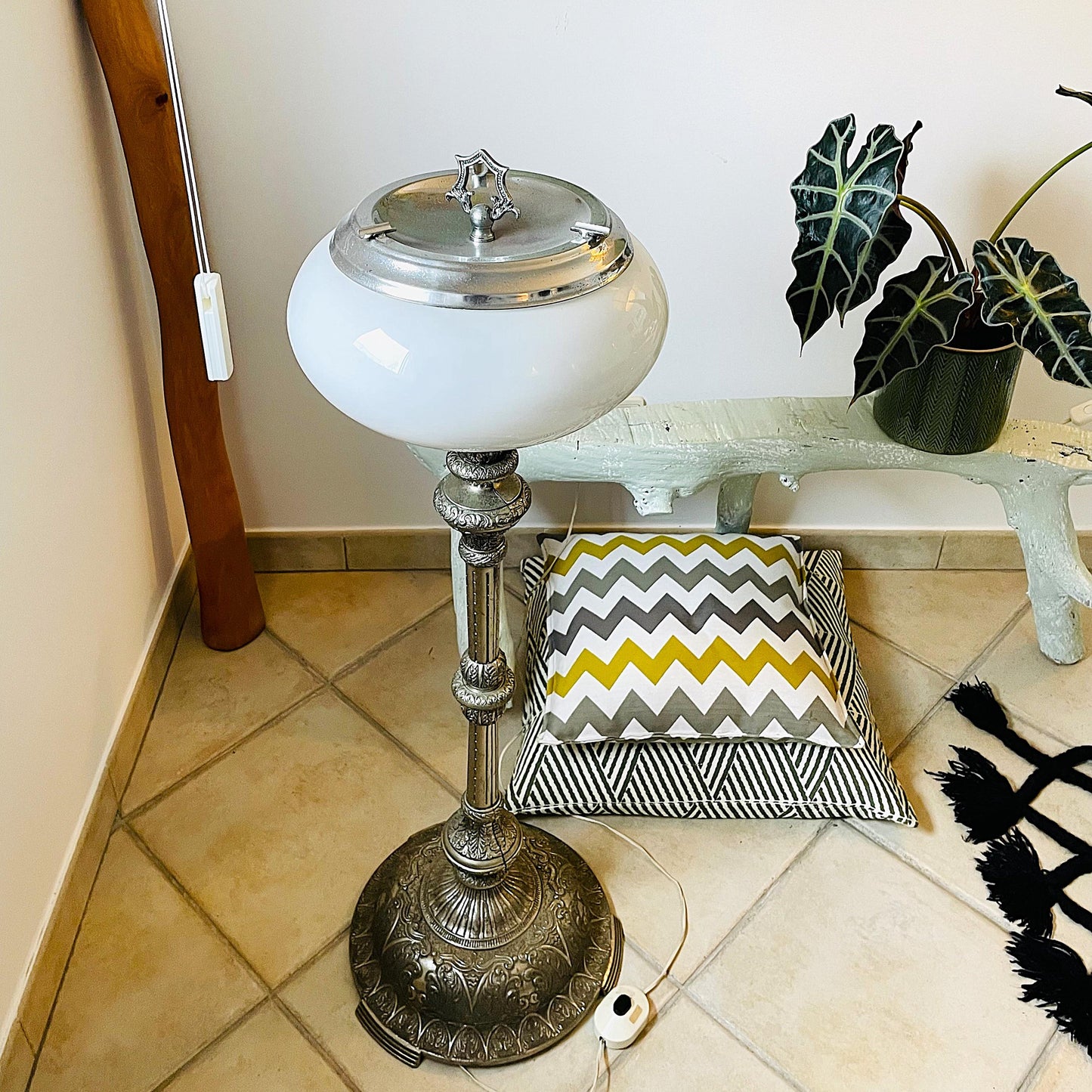Mid century brass floor lamp ashtrays vintage ashtray smoking lamp