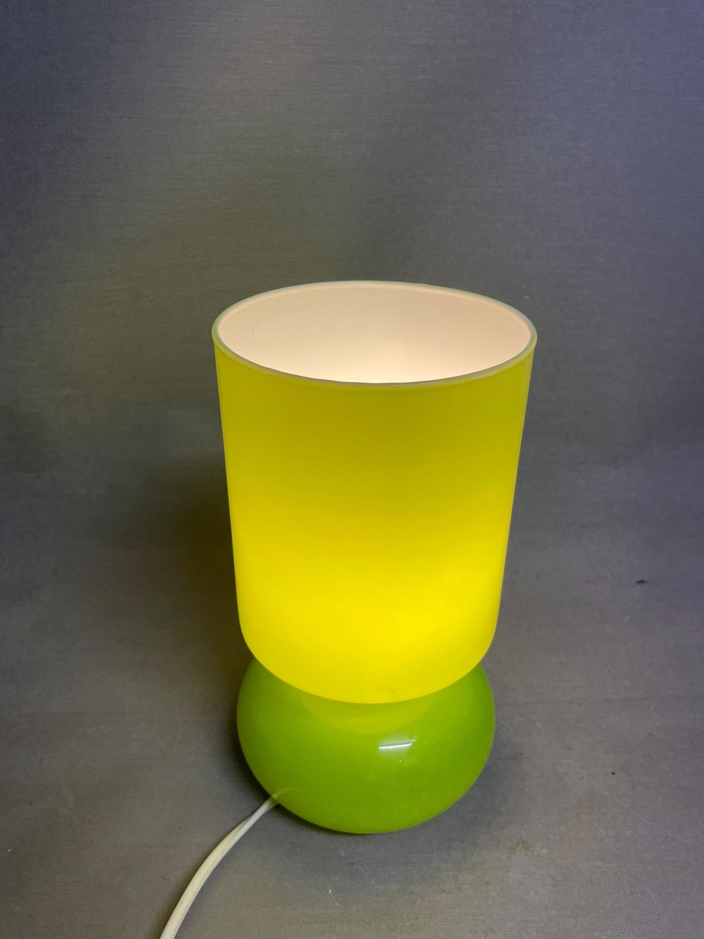 Green glass table lamp Ikea