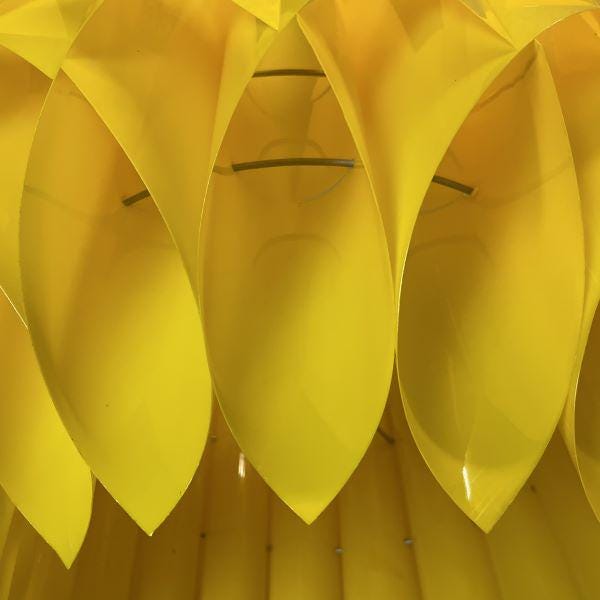 Yellow mid century modern hanging light