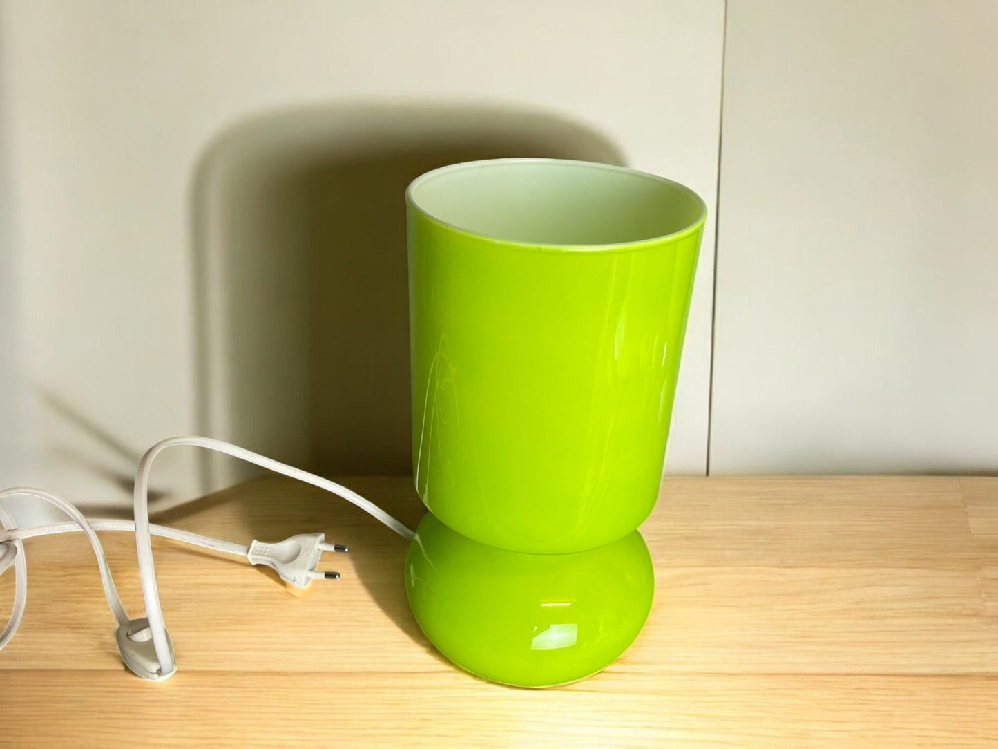 Green glass table lamp Ikea