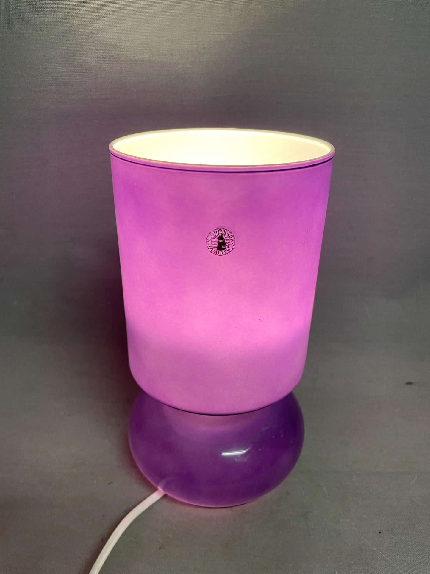 Purple glass Ikea Lykta table lamp