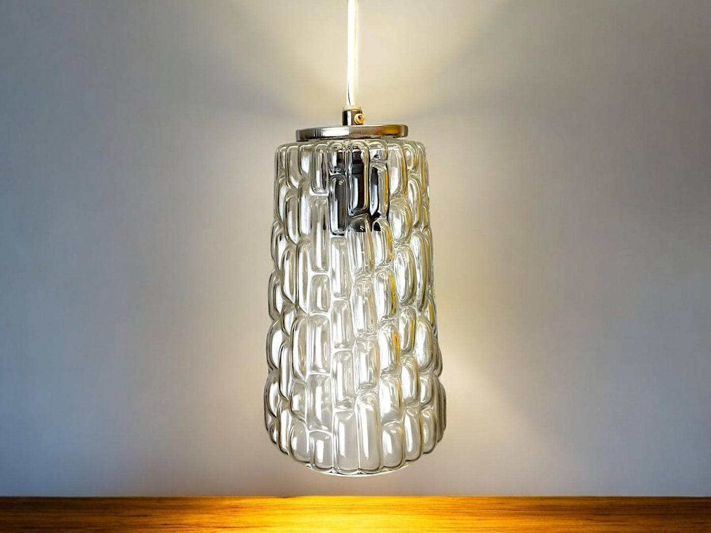 Scandinavian glass hanging light fixture