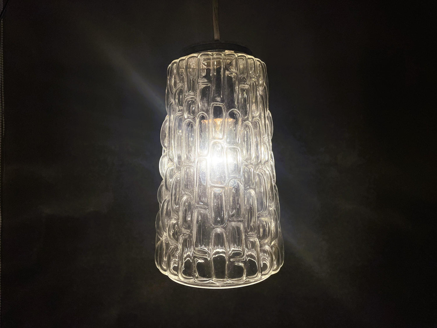 Scandinavian glass hanging light fixture