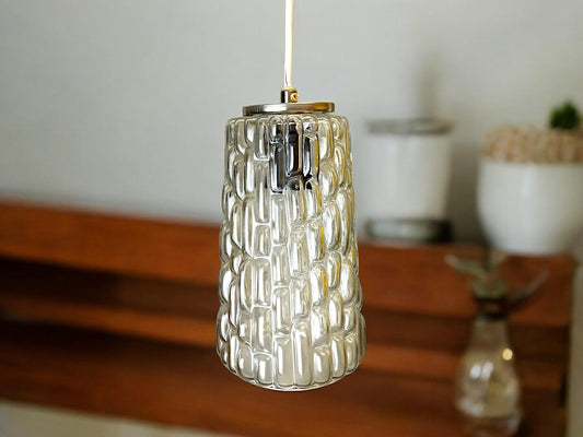 Scandinavian glass hanging light fixture