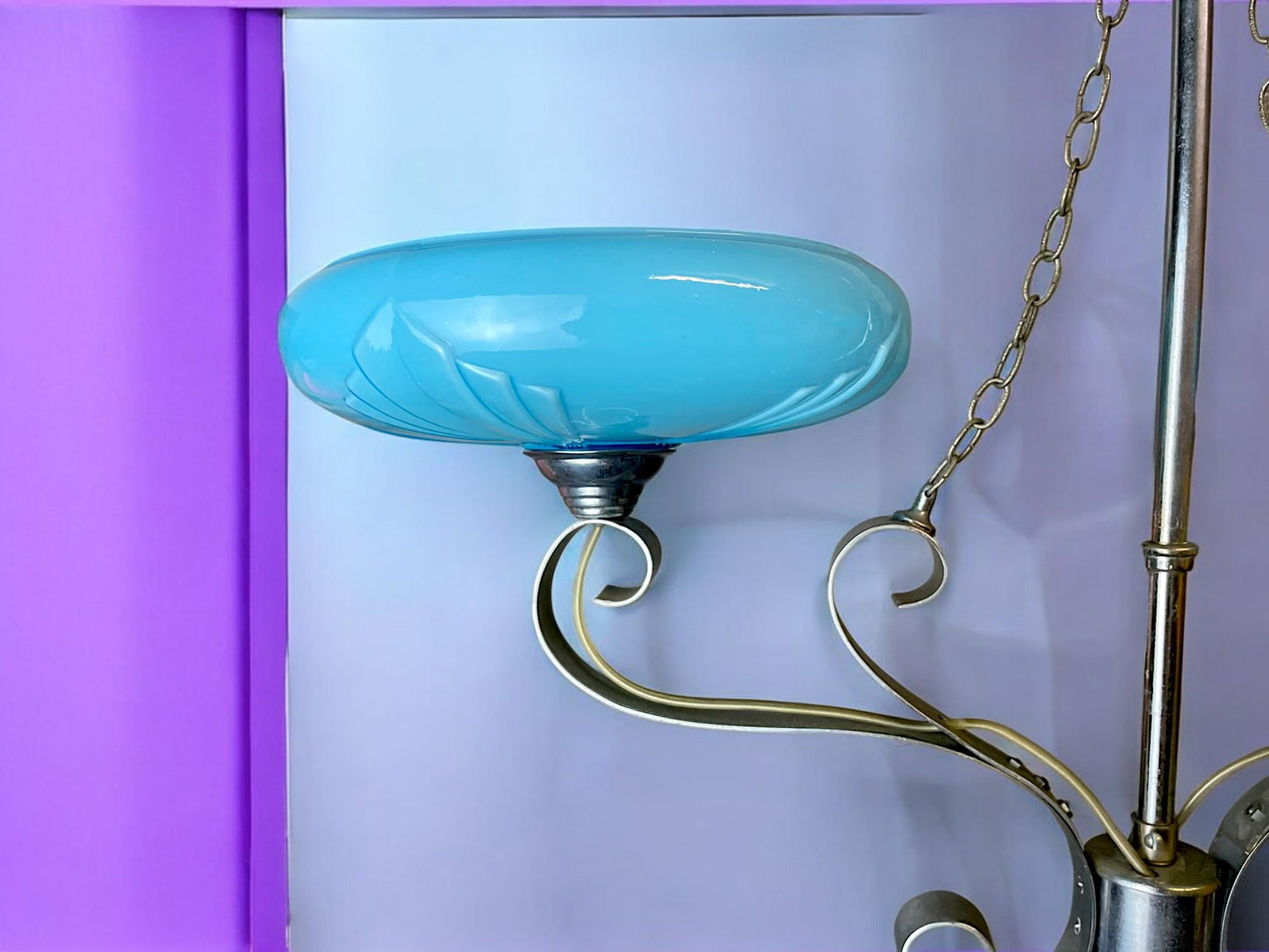 Art Deco chandelier uplight
