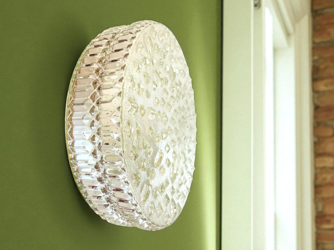 Large hobnail glass light