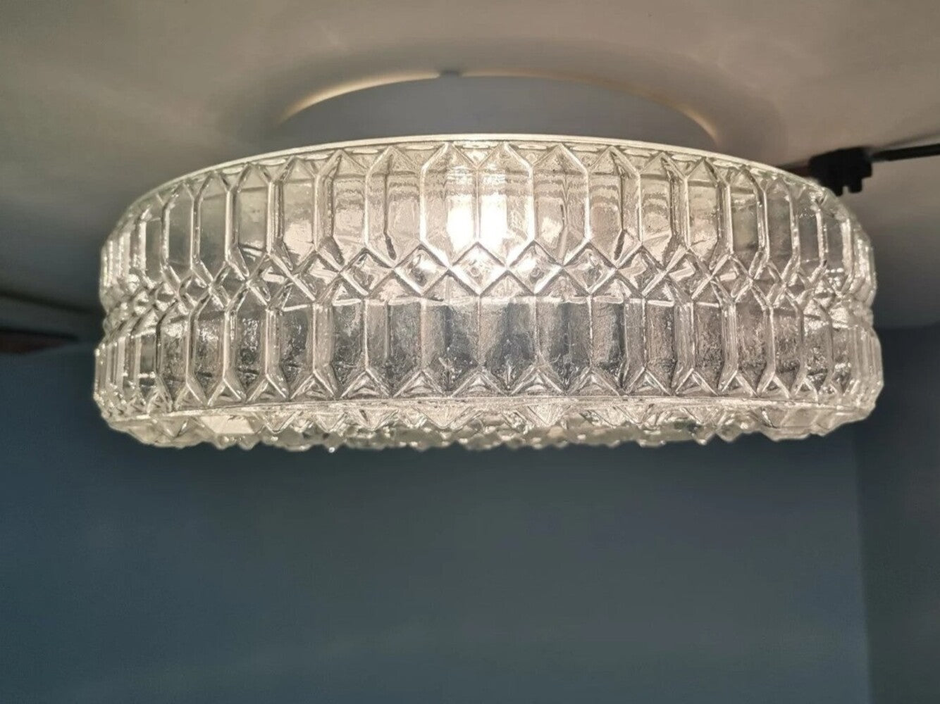 Large hobnail glass light