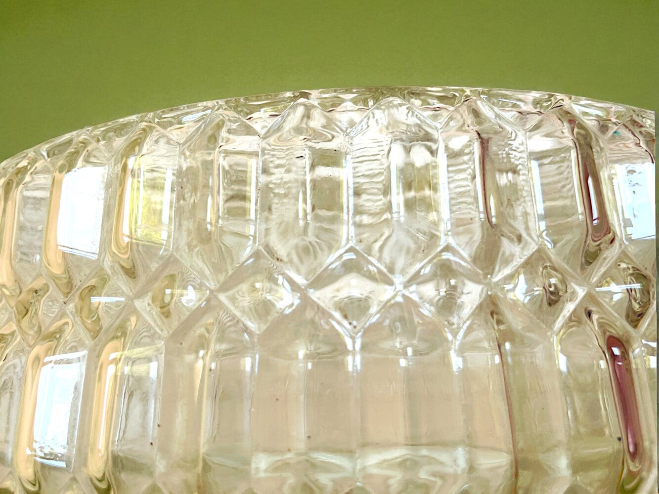 Large hobnail glass light