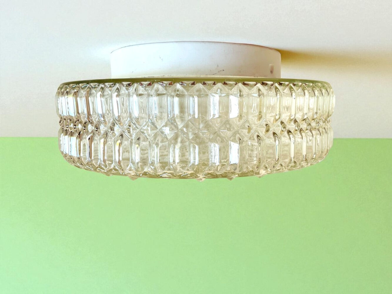 Large hobnail glass light