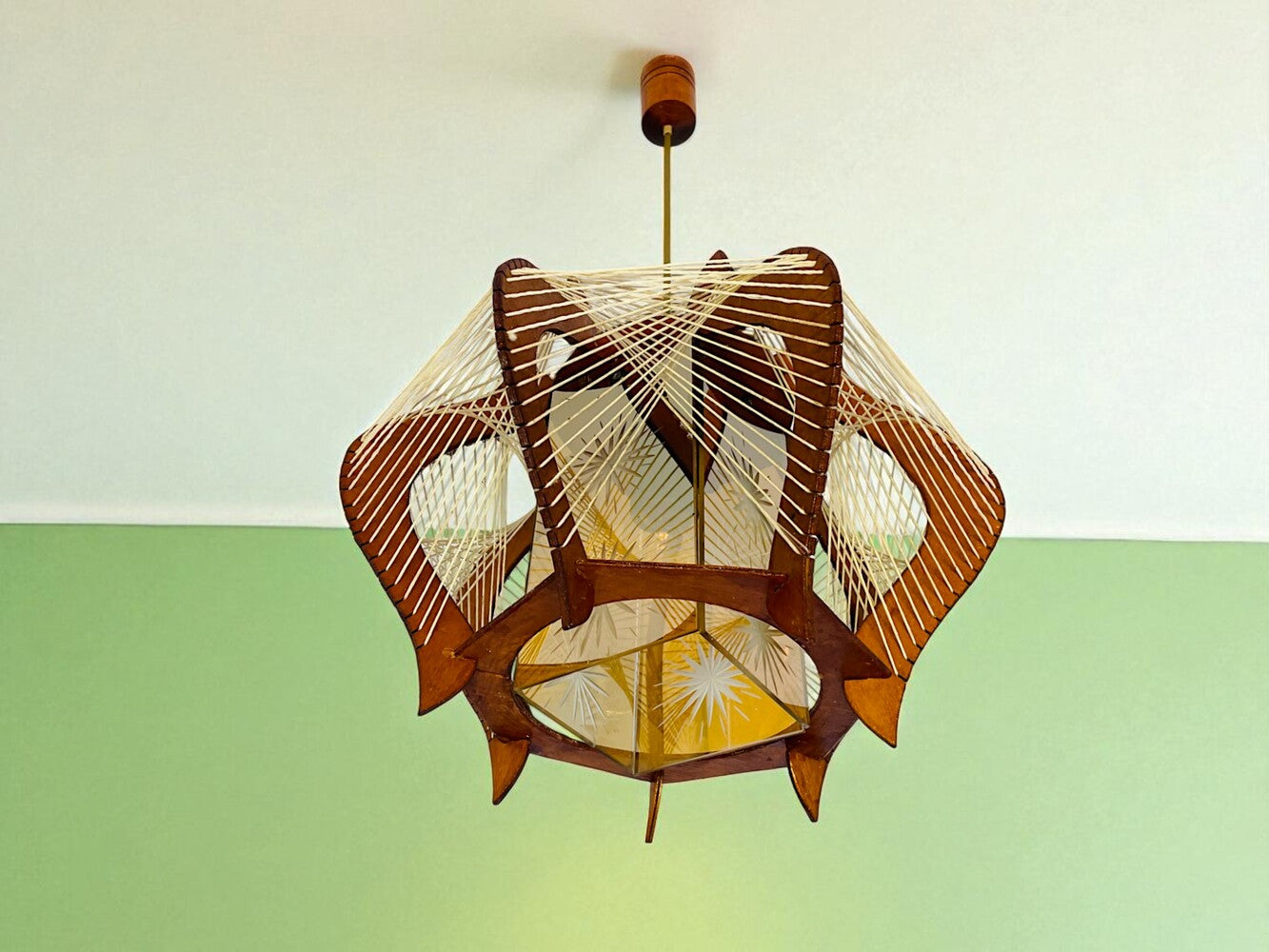 Wooden hanging lamp