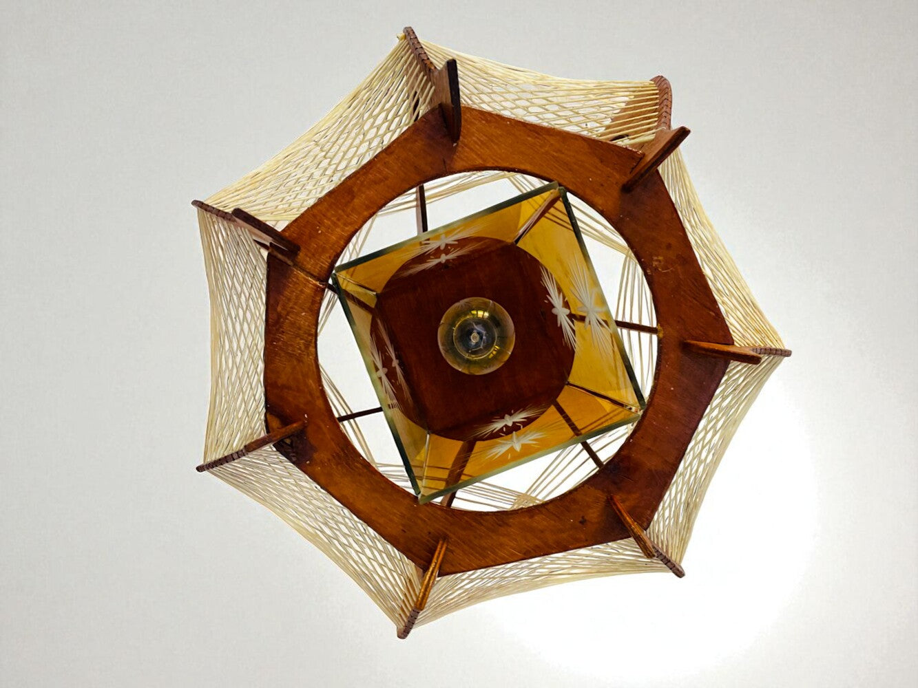 Wooden hanging lamp