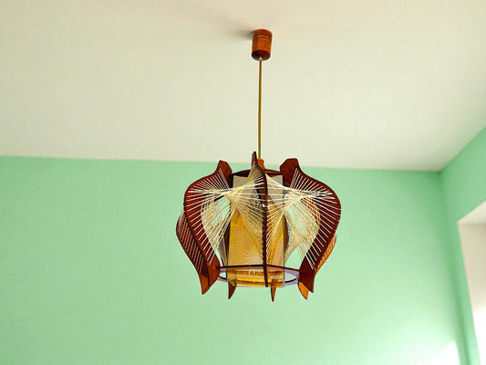 Wooden hanging lamp