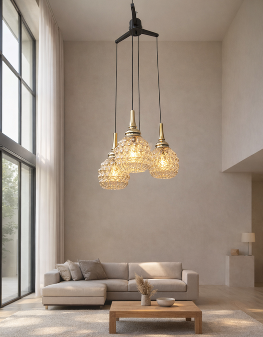 Modern Cascading Glass Chandelier