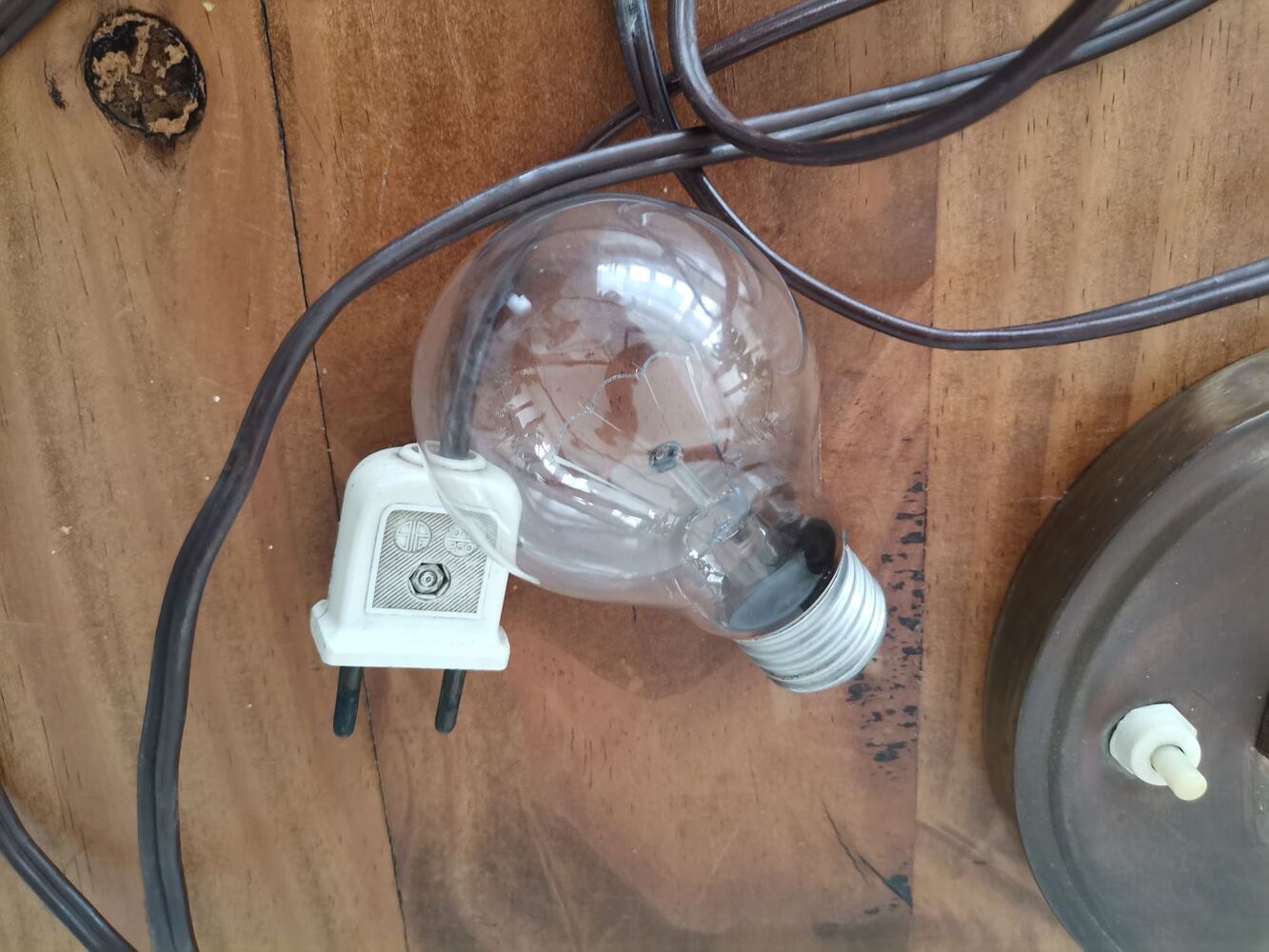 Modernist wood desk lamp