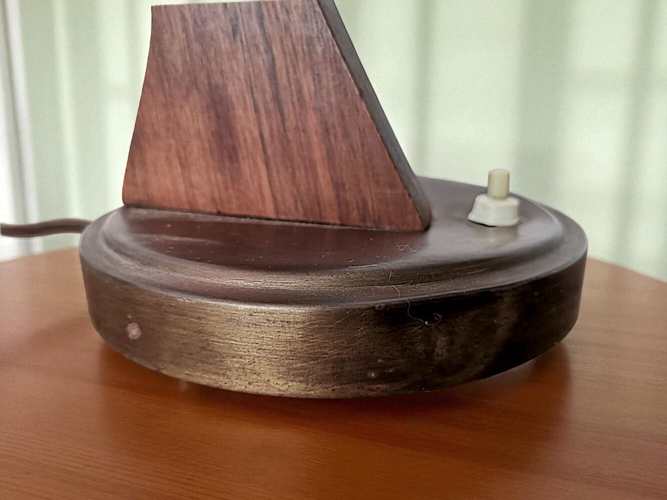 Modernist wood desk lamp