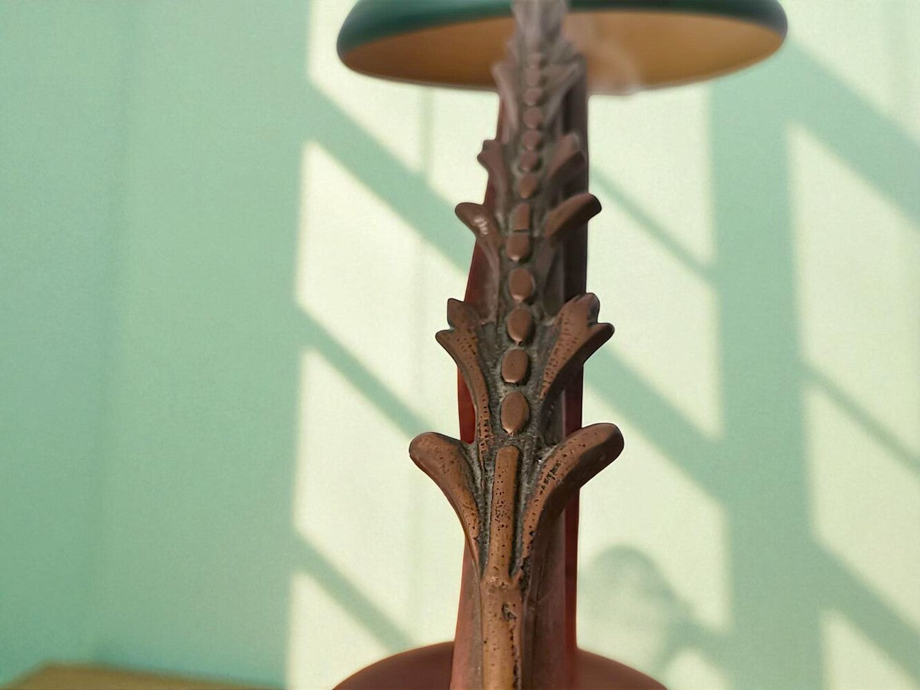 Modernist wood desk lamp
