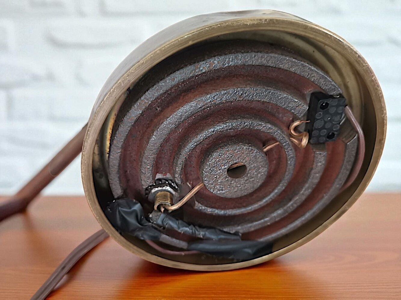 Modernist wood desk lamp