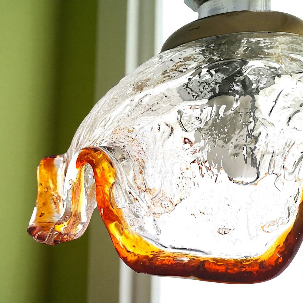 Retractable Murano glass pendant lamp