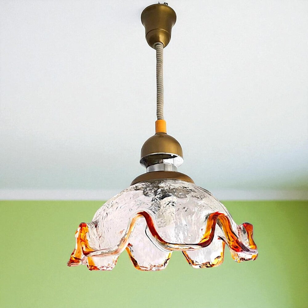 Retractable Murano glass pendant lamp