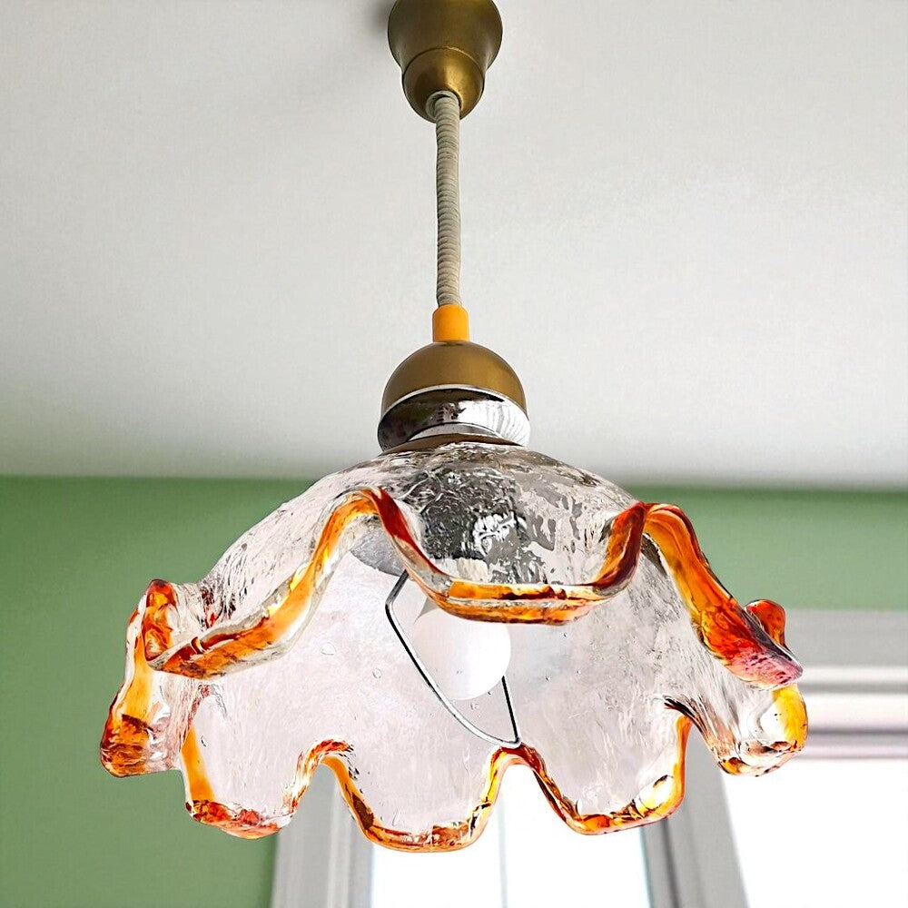 Retractable Murano glass pendant lamp