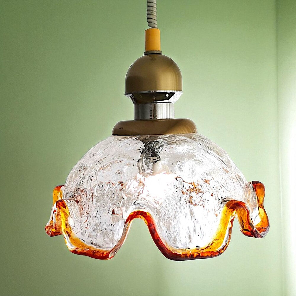 Retractable Murano glass pendant lamp