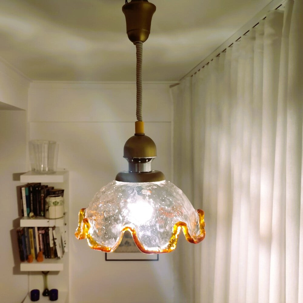 Retractable Murano glass pendant lamp
