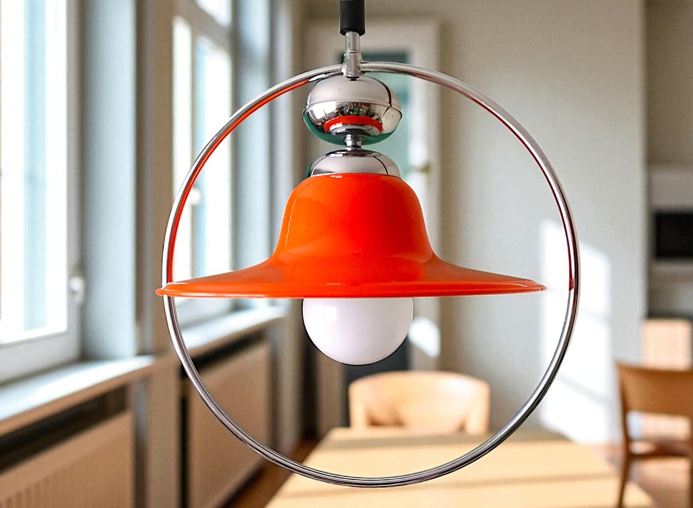 Orange retractable lamp
