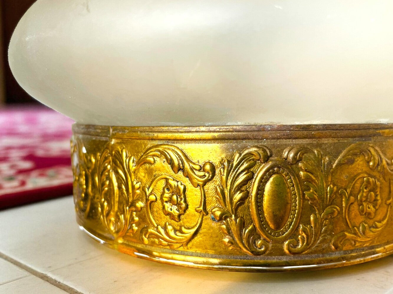 Ornate glass ceiling or wall light