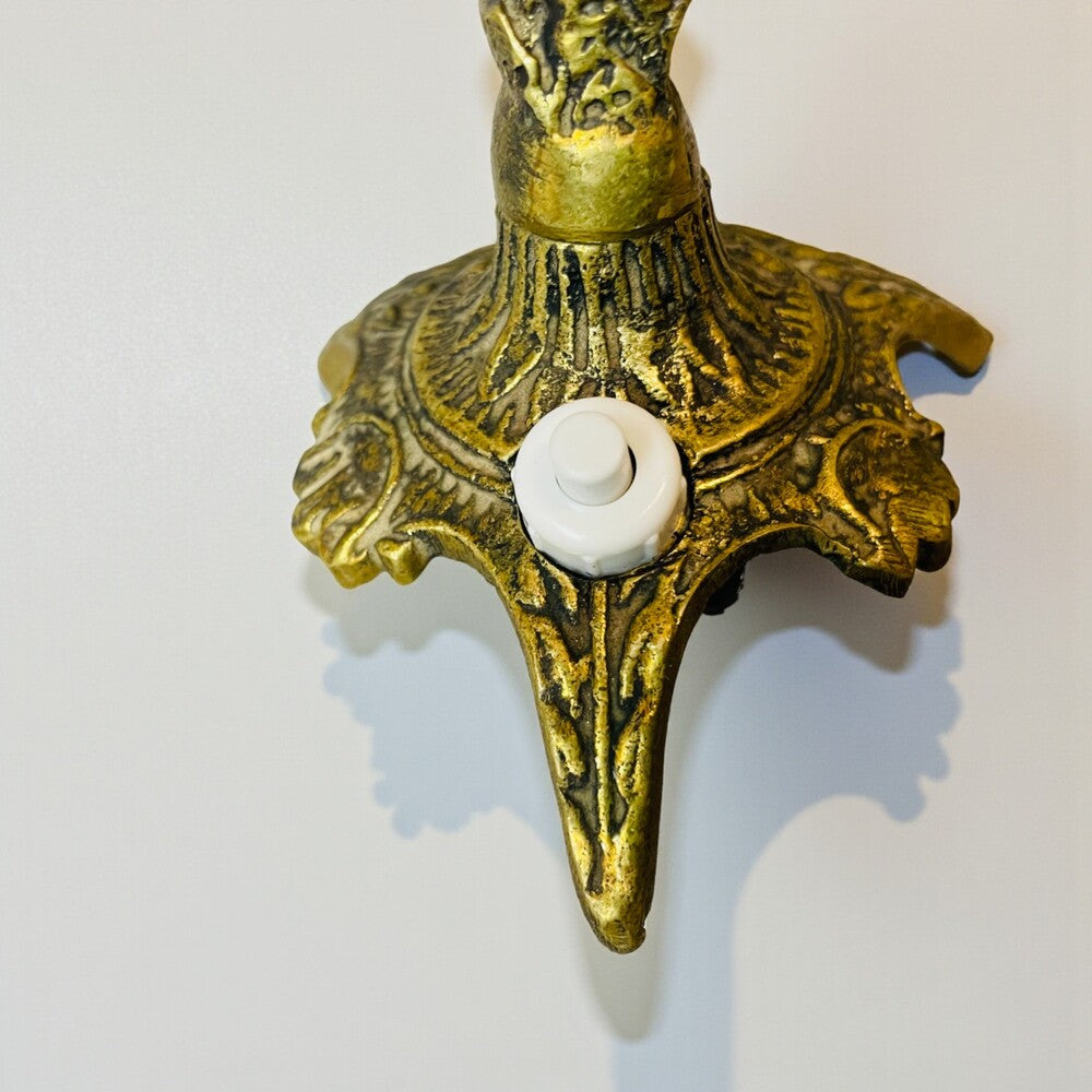 Pair Brass Bird Table Lamps
