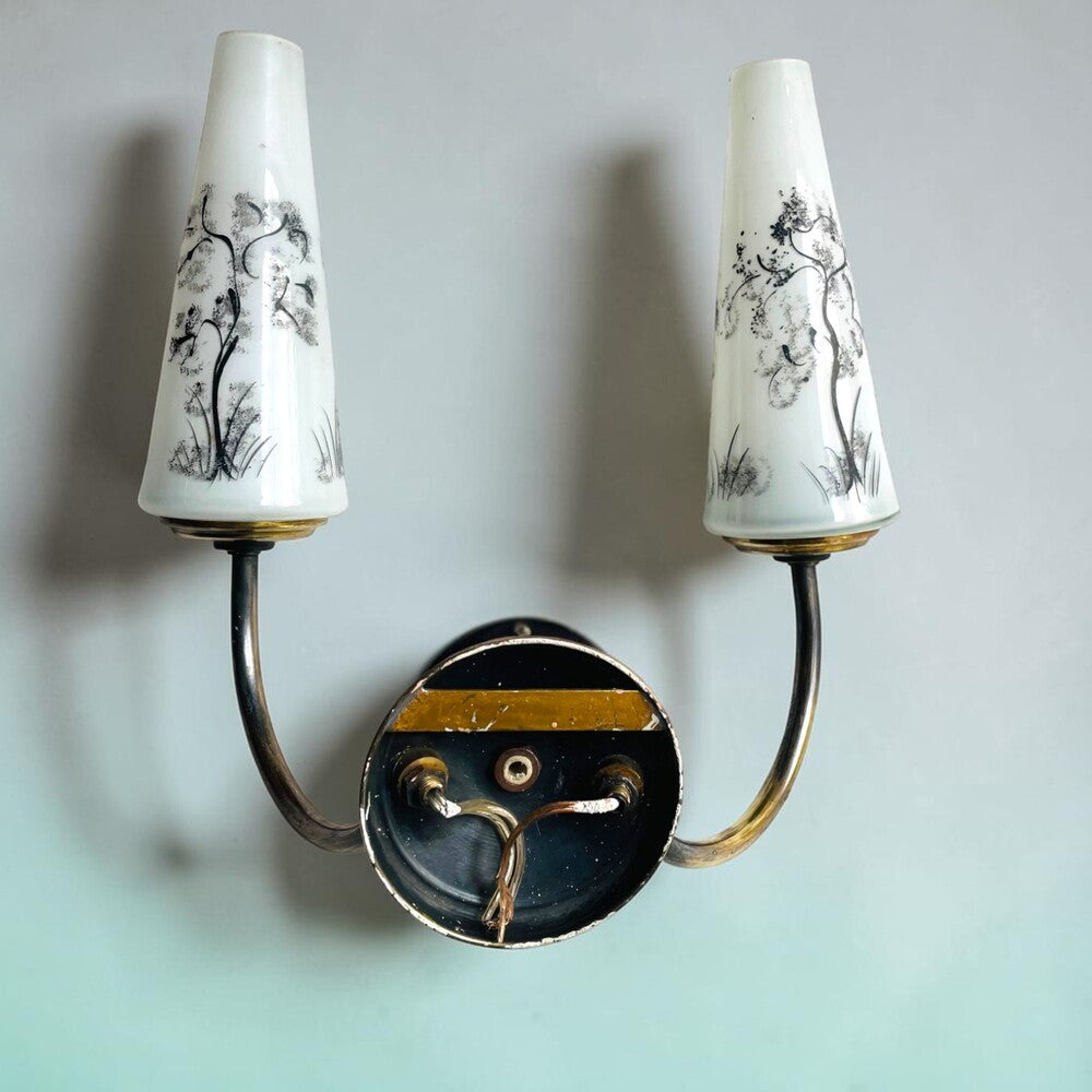 Pair of vintage double wall sconces