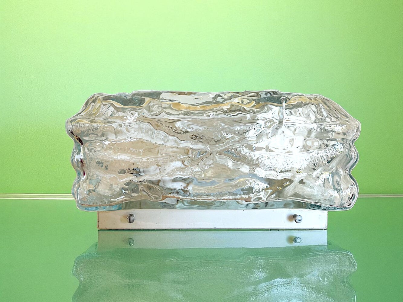 Glass flush mount light
