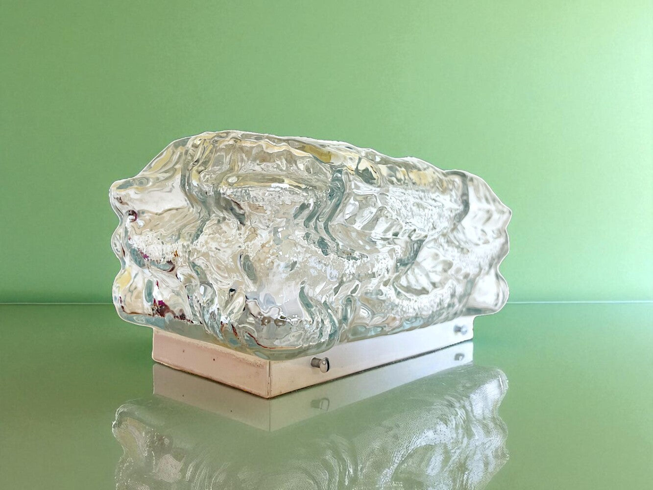 Glass flush mount light