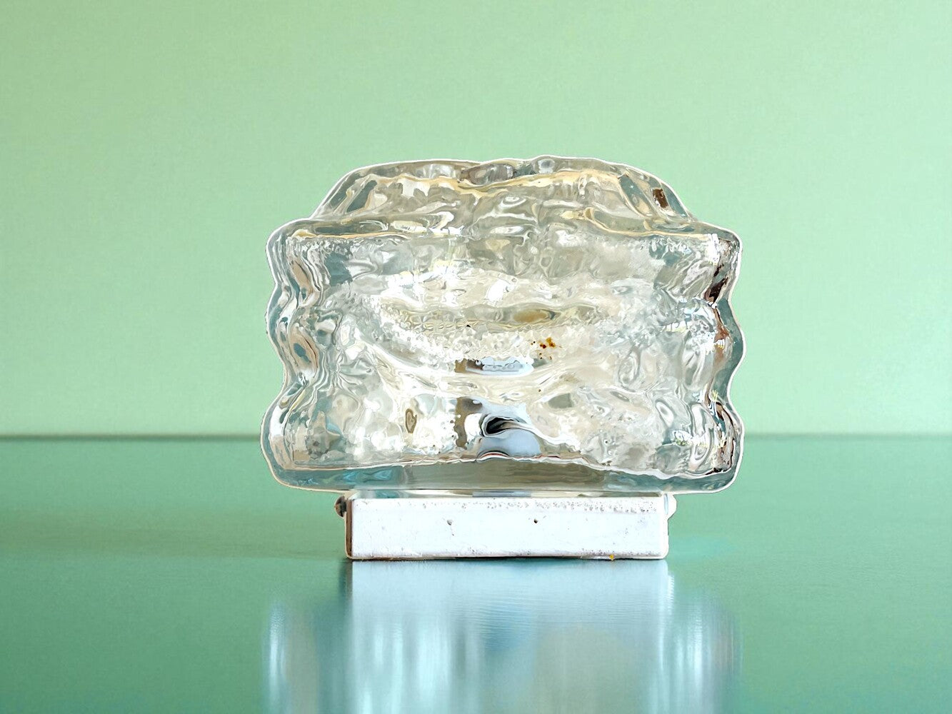 Glass flush mount light