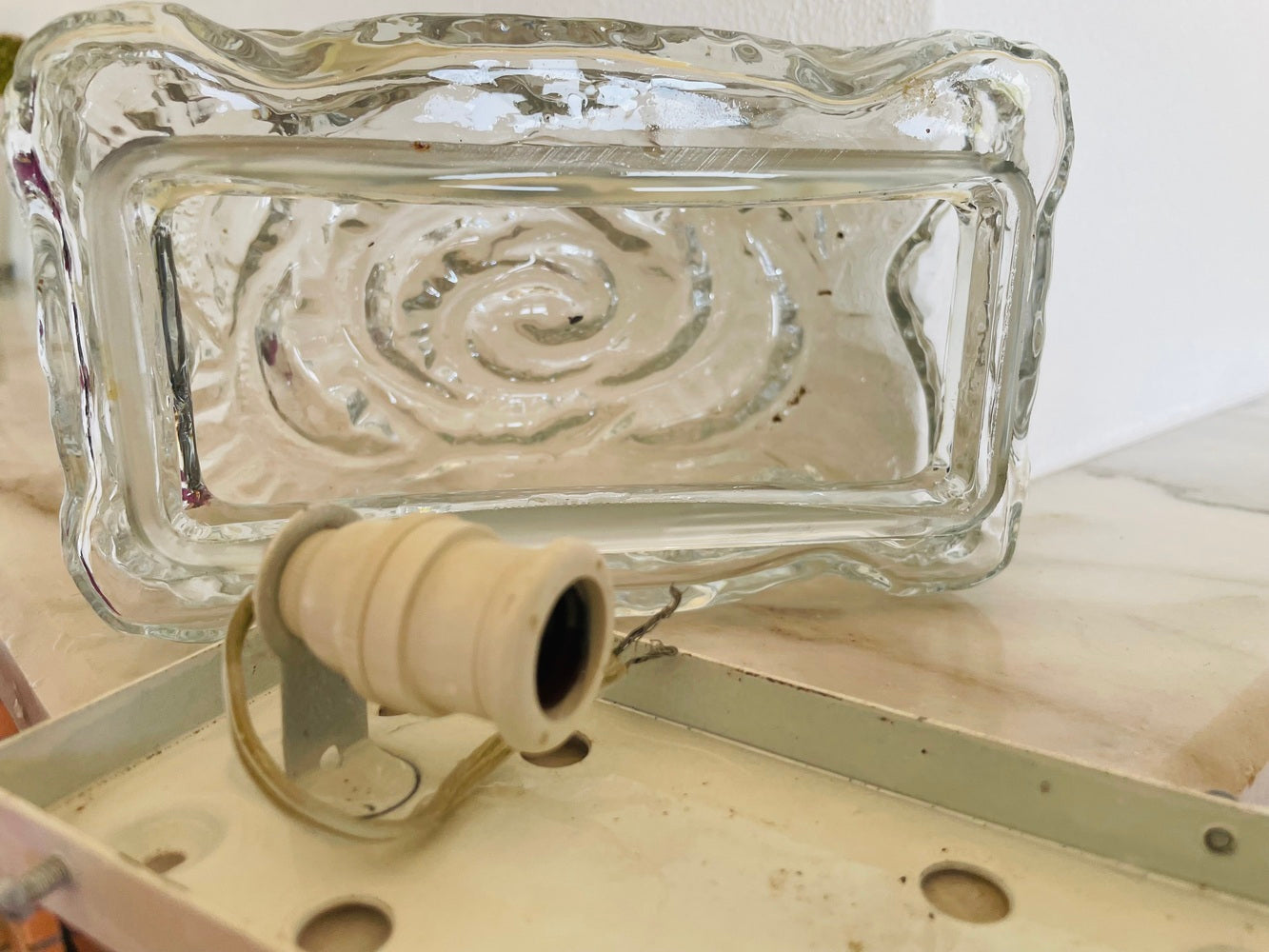 Glass flush mount light