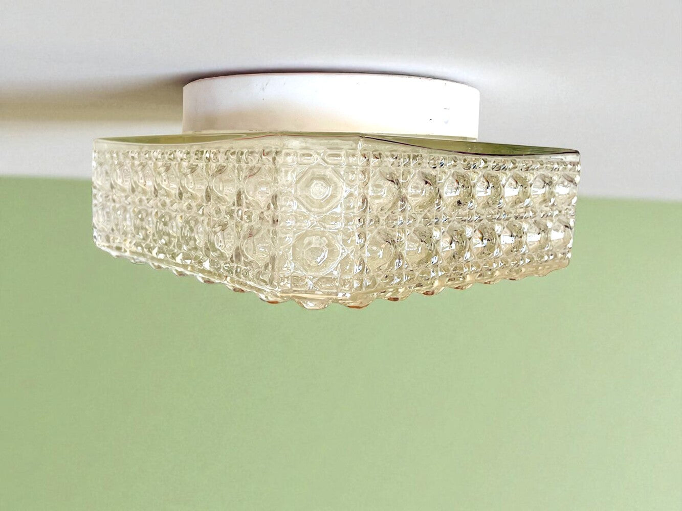 Square Glass Flush Mount Light