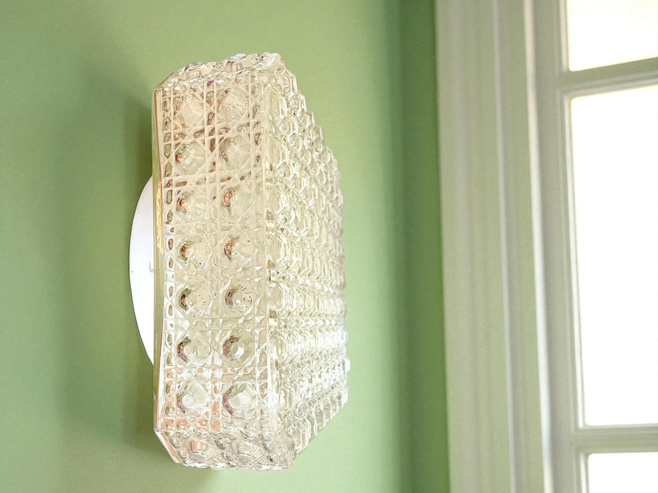 Square Glass Flush Mount Light