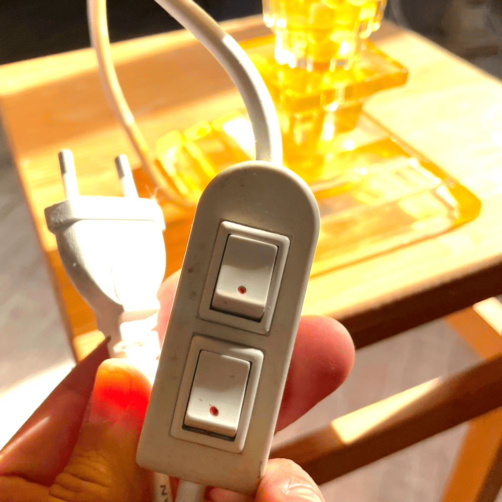 Amber Lucite Table Lamp