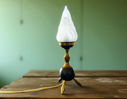 Brass tripod table lamp